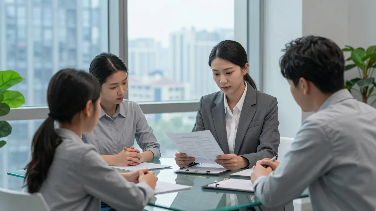 Familie trifft sich mit Steuerberater für professionelle Beratung.