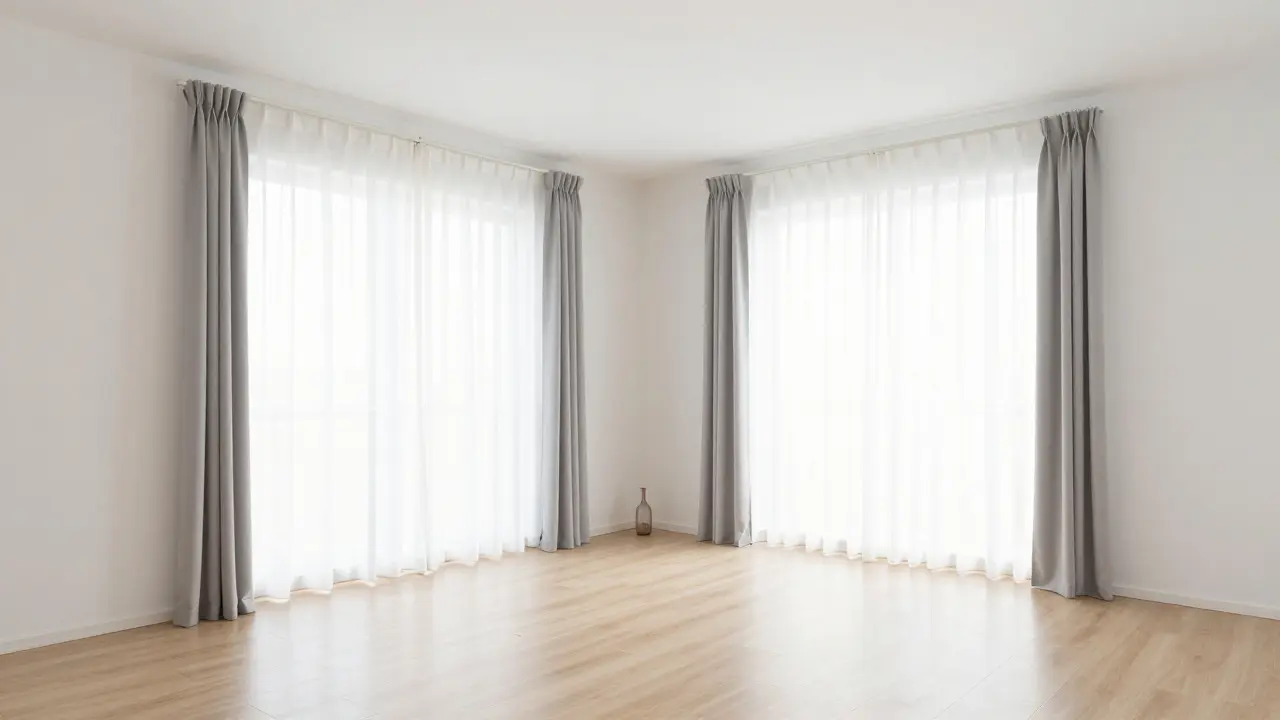 Geräumiges Zimmer mit gerader Perspektive für Verkaufsfotos