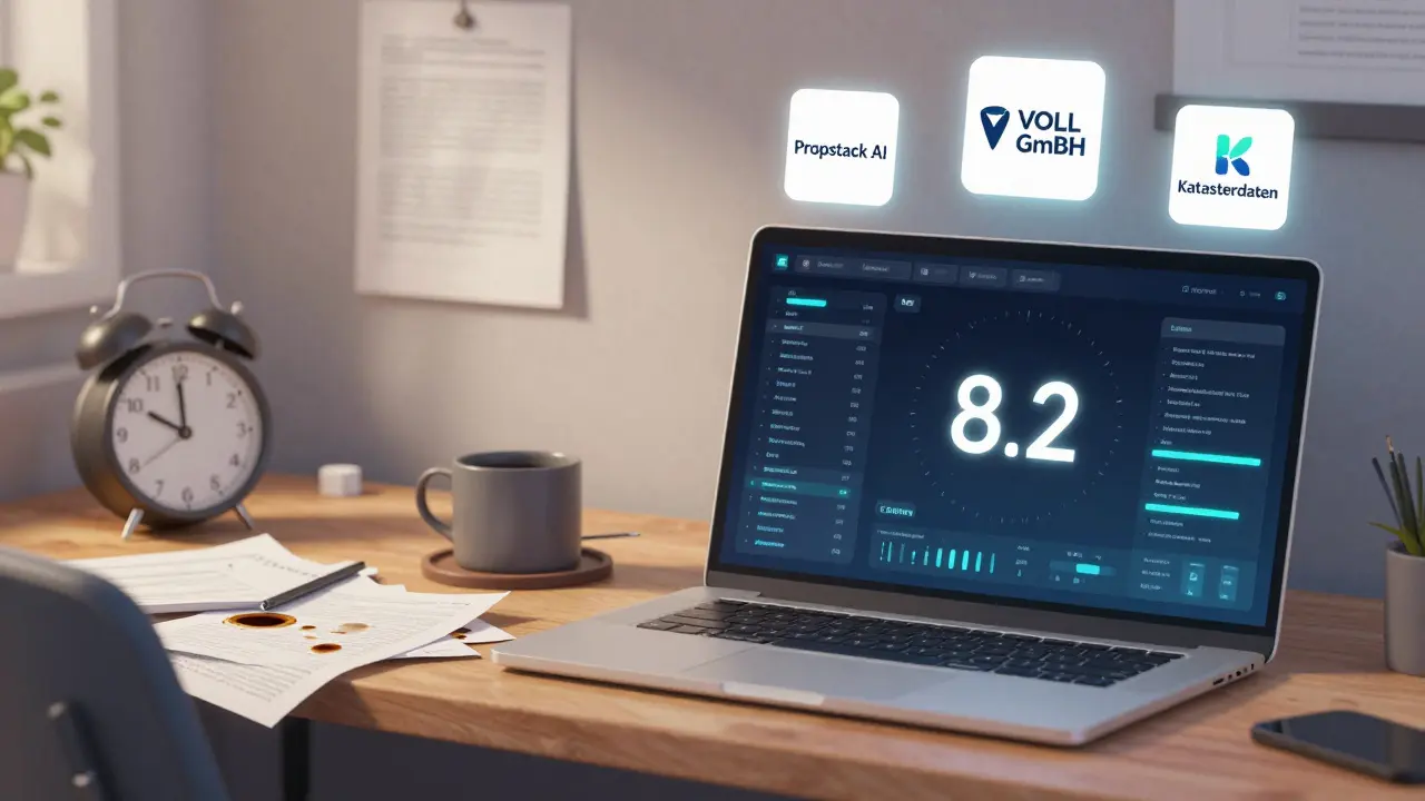 Vergleich zweier Arbeitsweisen: links chaotisch mit 47 Minuten, rechts effizient mit 8,2 Minuten durch KI-gestützte Objektakquise.