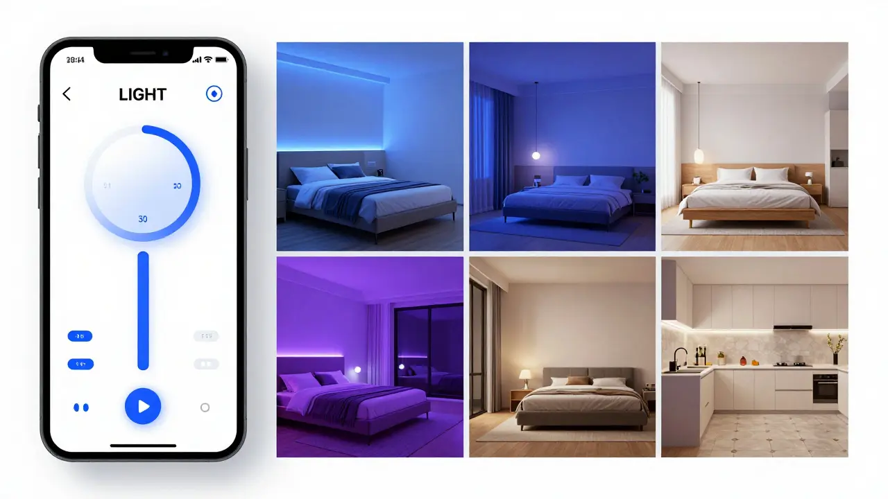 Smartphone-App zur Steuerung einer smarten, synchronisierten Heimbeleuchtung