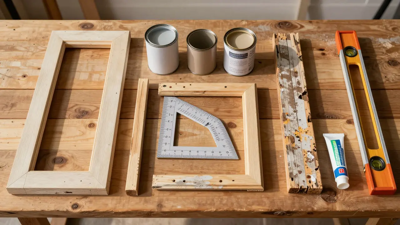 Upcycling-Materialien und Werkzeuge für Wandgestaltung