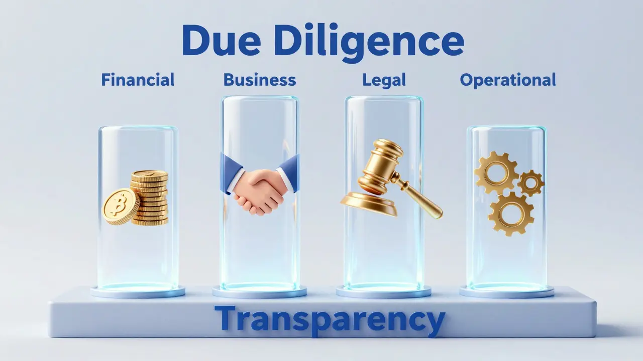 Die vier Säulen der Due Diligence: Finanzen, Recht, Geschäft und Betrieb