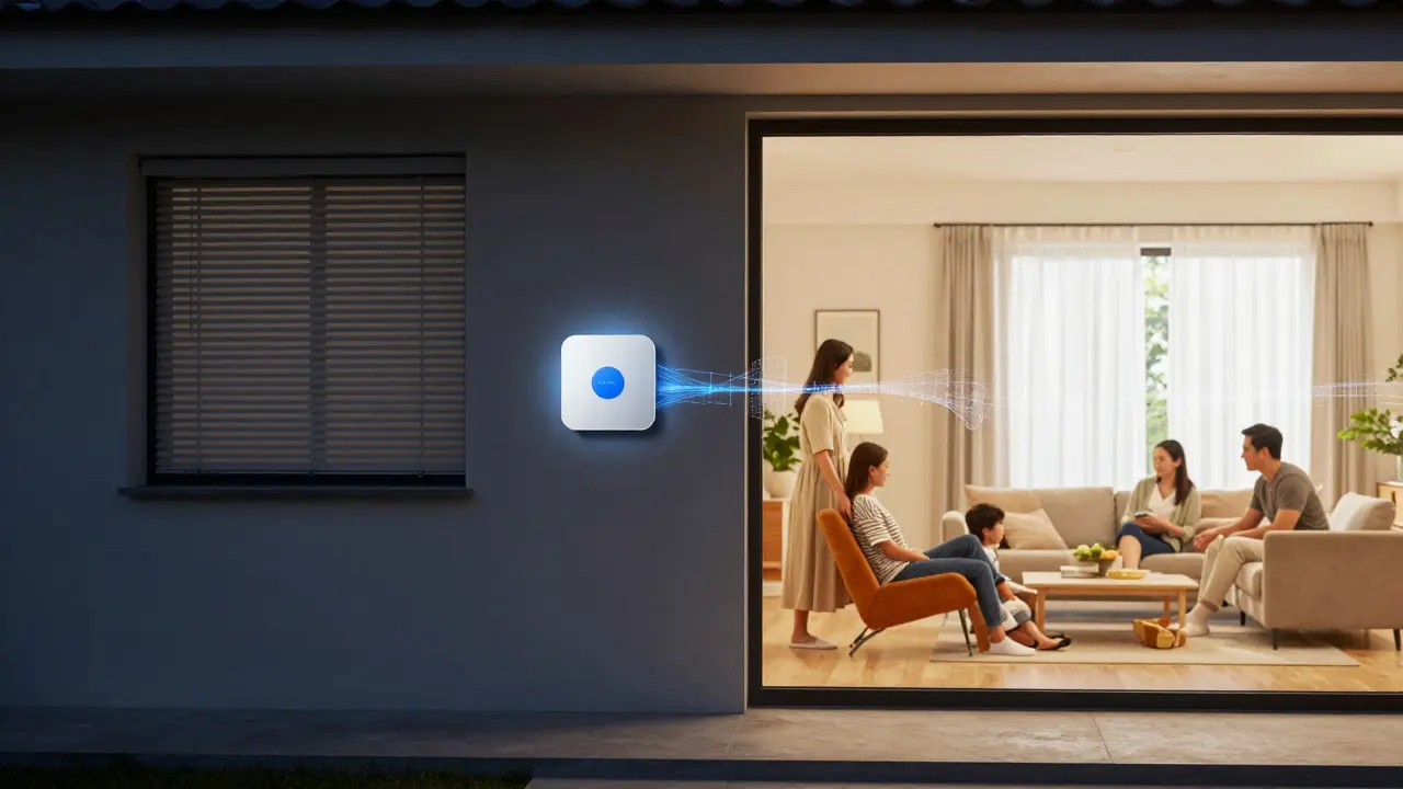 Kontrast zwischen leerem Haus zur Energiesparung und bewohntem Komfort