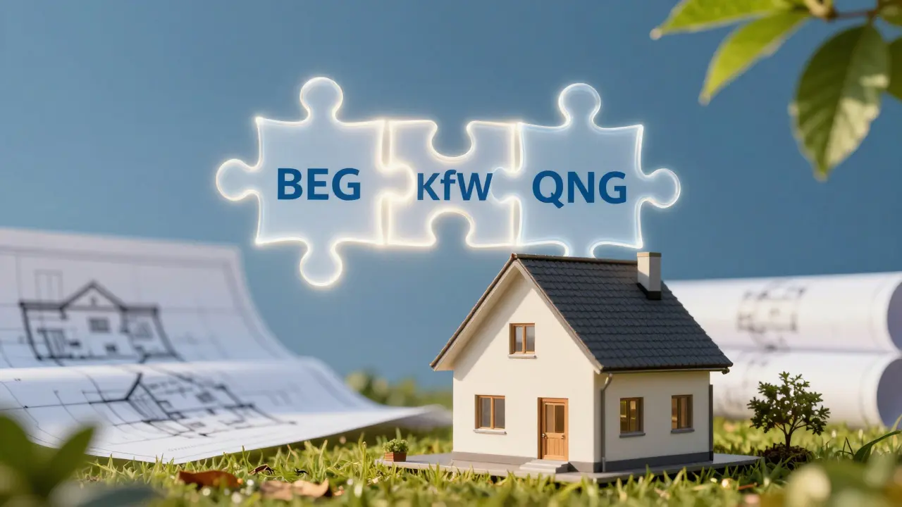 Fördermittelkombination für nachhaltige Immobilienprojekte: So kombinieren Sie BEG, KfW und QNG richtig