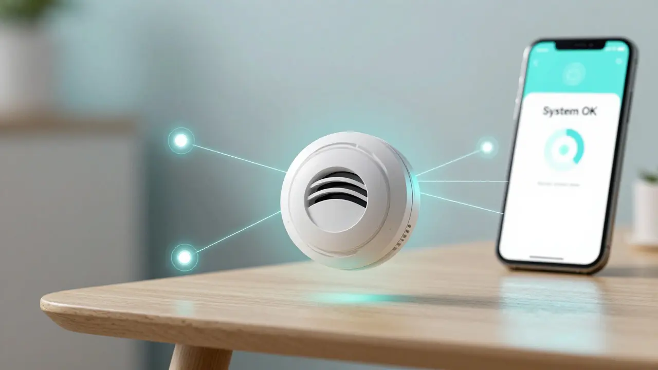 Smart-Home-Rauchmelder mit digitaler Vernetzungstechnologie