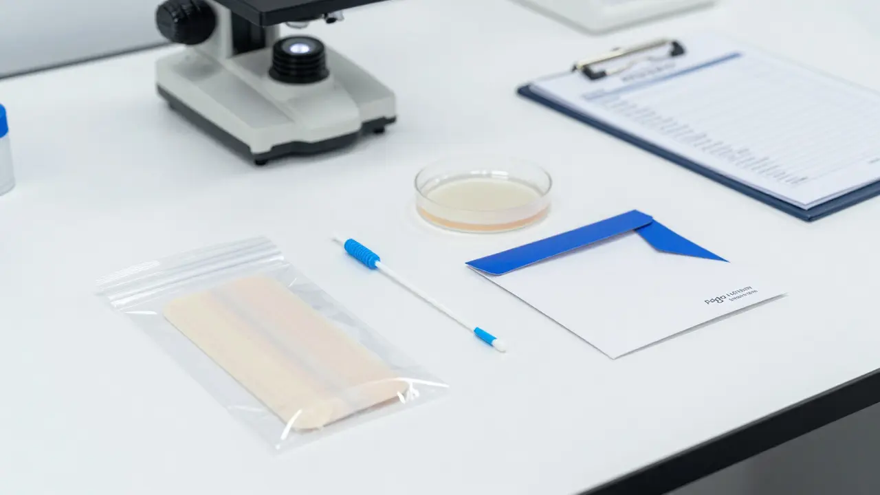 Professionelles Schimmelpilz-Testkit auf Labortisch