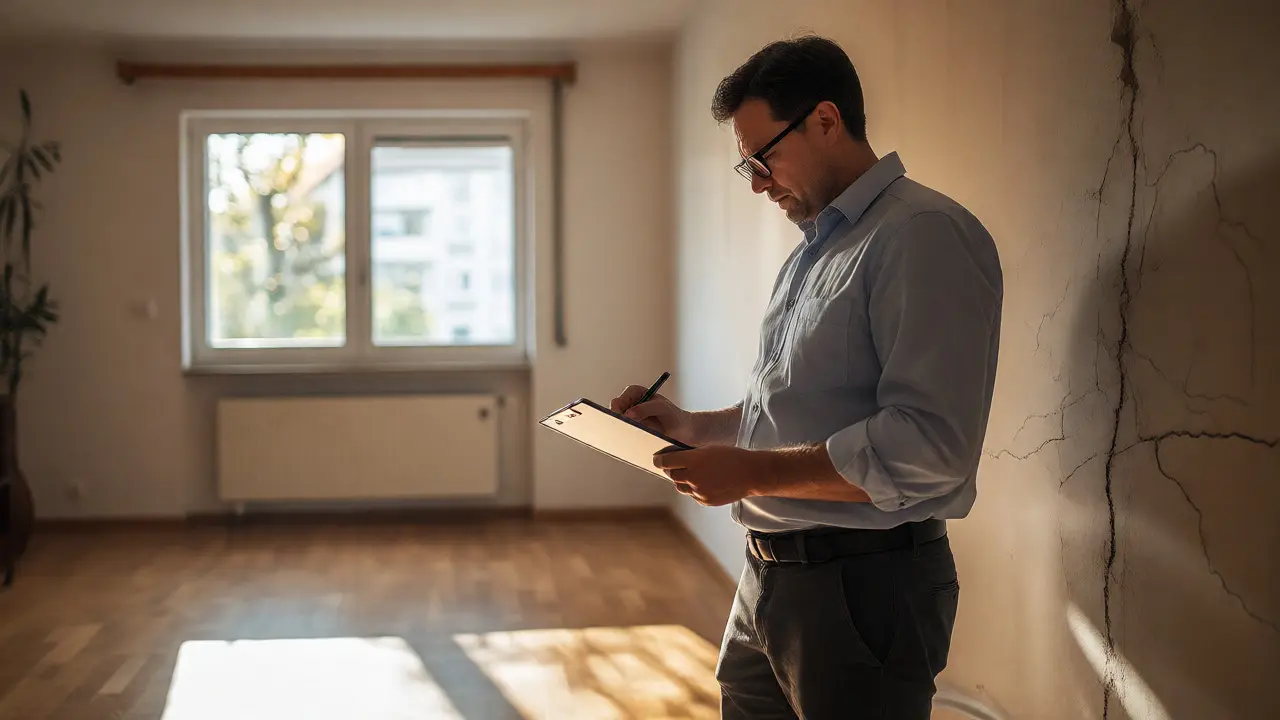 Gerichtsgutachter bei der Inspektion eines Wohnraums