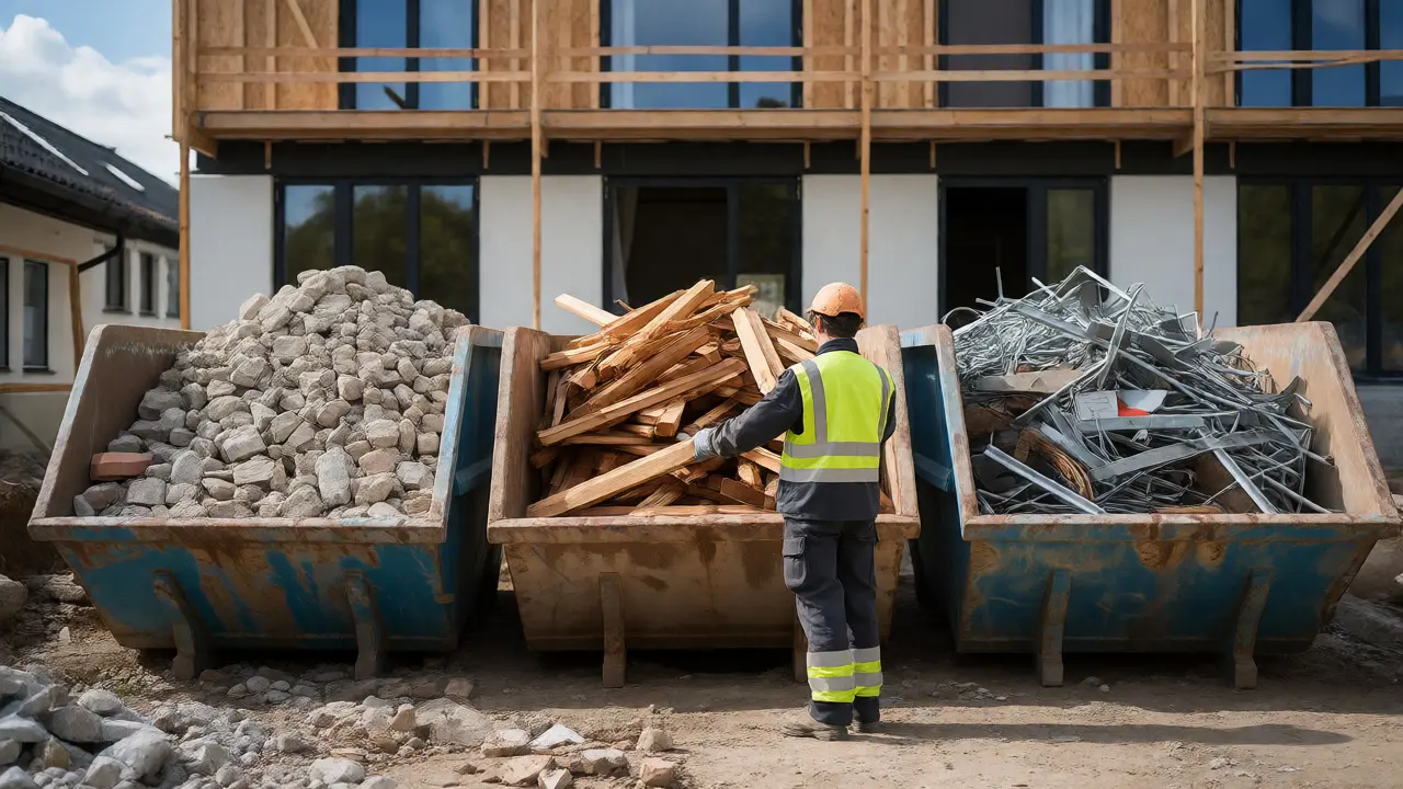 Getrennte Entsorgung von Bauschutt und Holz